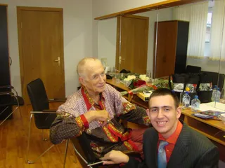 With Yevgeny Yevtushenko, one of the Soviet Union and Russia's leading poets
